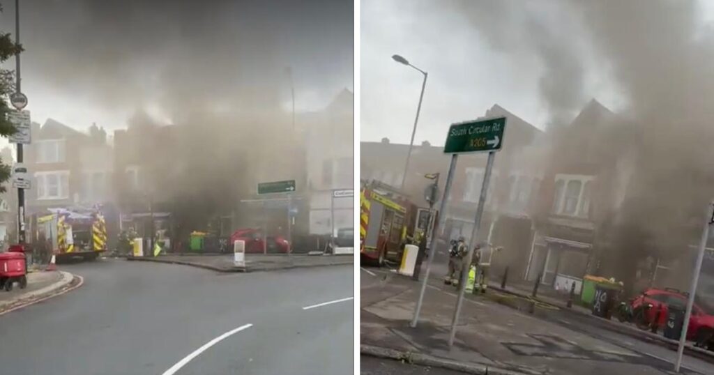Sangley Road Catford takeaway fire: Video from scene