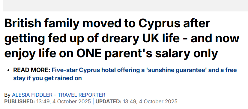 Daily Mail mocked for selling readers dream life in Cyprus