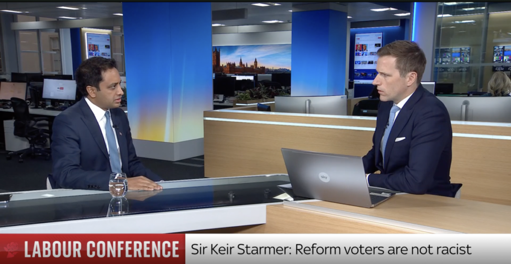 Sky News presenter calls out Reform’s claims Starmer is ‘inciting violence’ against Nigel Farage