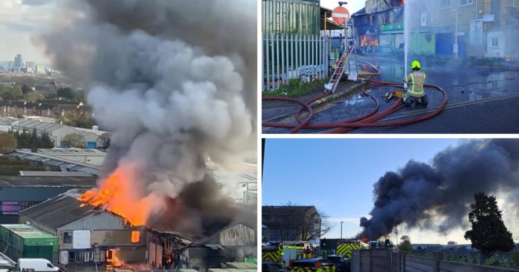 Bridge Road Southall warehouse fire captured in pictures