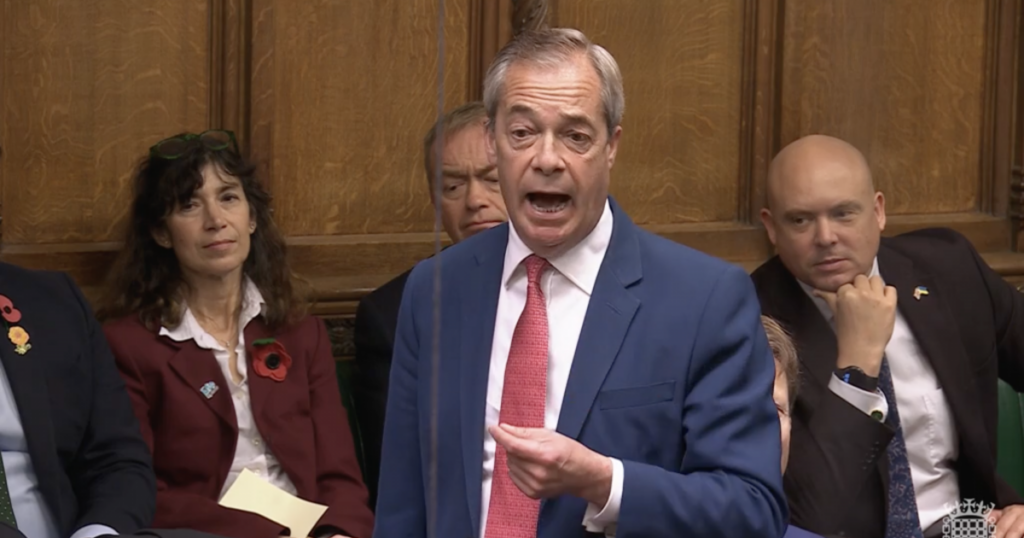 Nigel Farage refuses to condemn councillor’s comments calling children in care ‘evil’ at PMQs