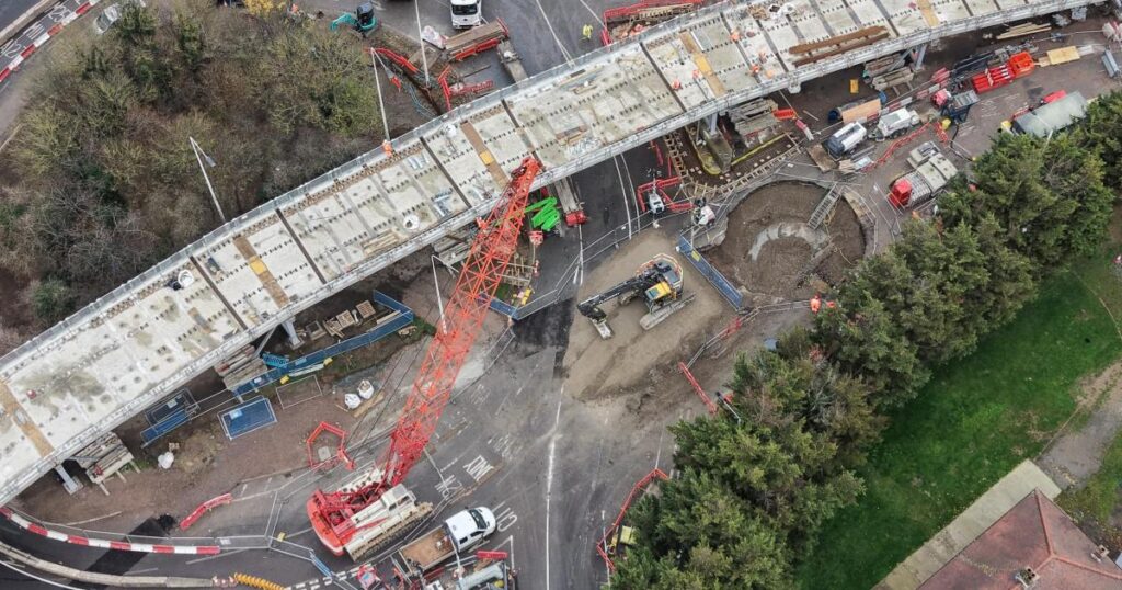 Gallows Corner works progress seen in latest drone photos