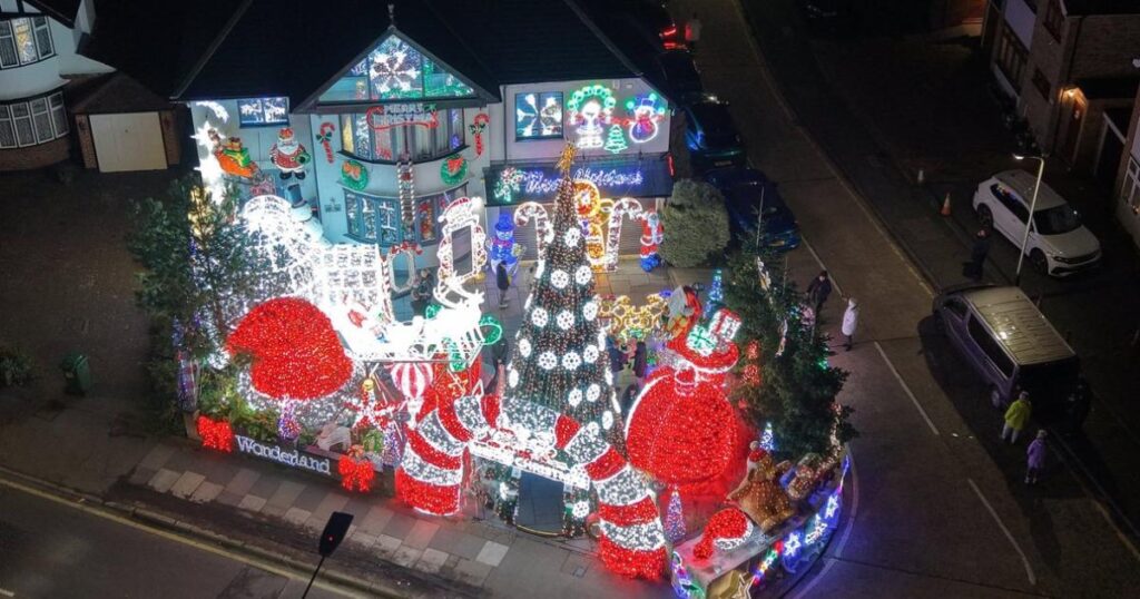 ‘Romford Wonderland’ Christmas display in drone photos