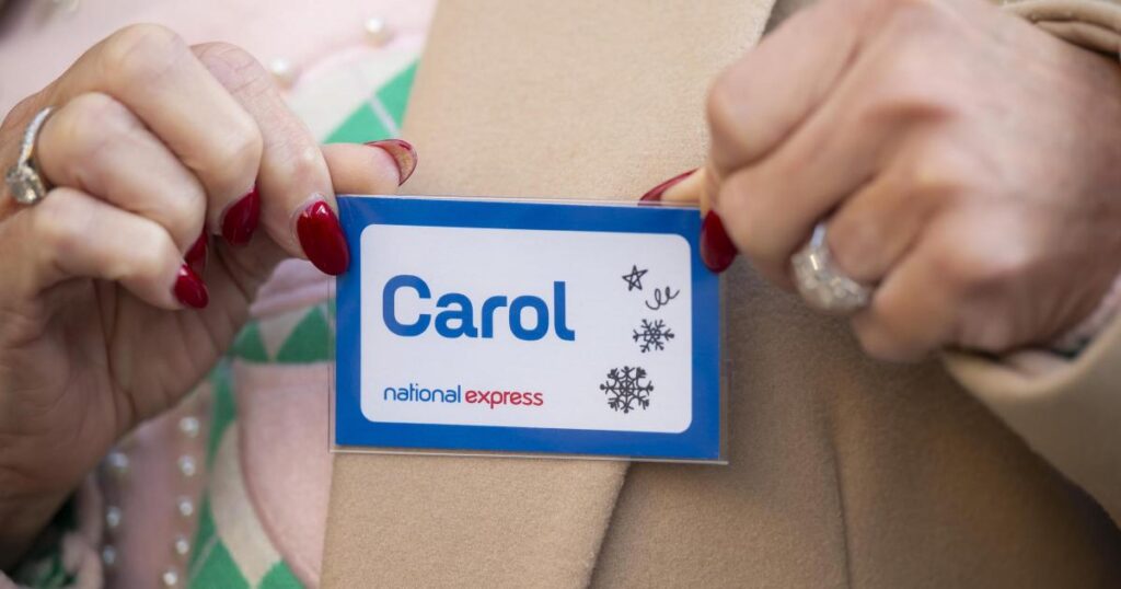 Festive coach filled with 53 Carols and Noels singing festive tunes