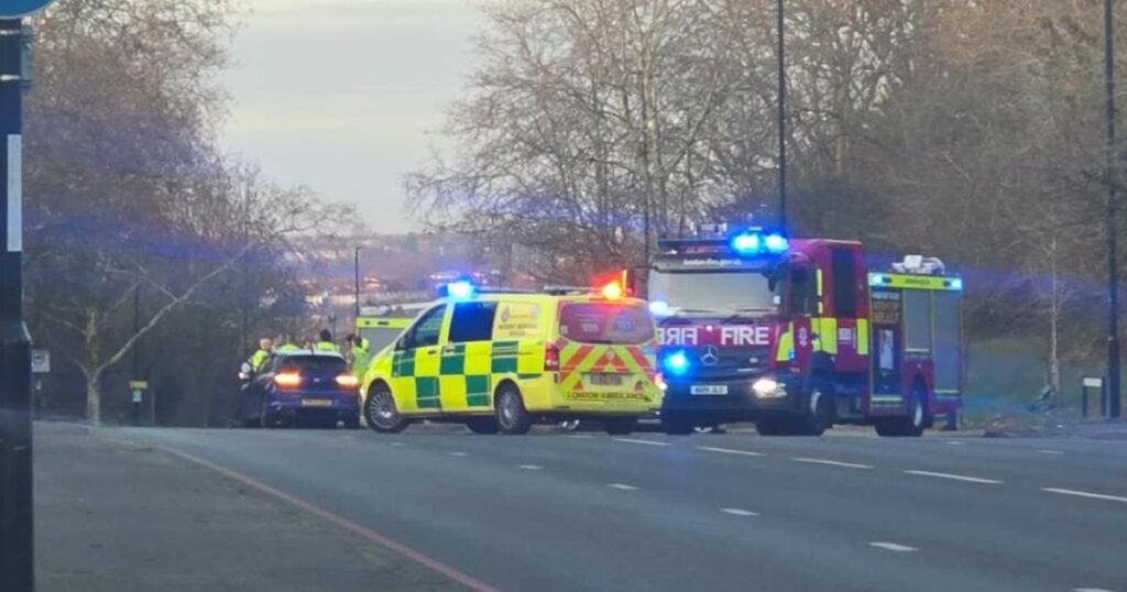 St Dunstans Hill Cheam crash: Man taken to hospital